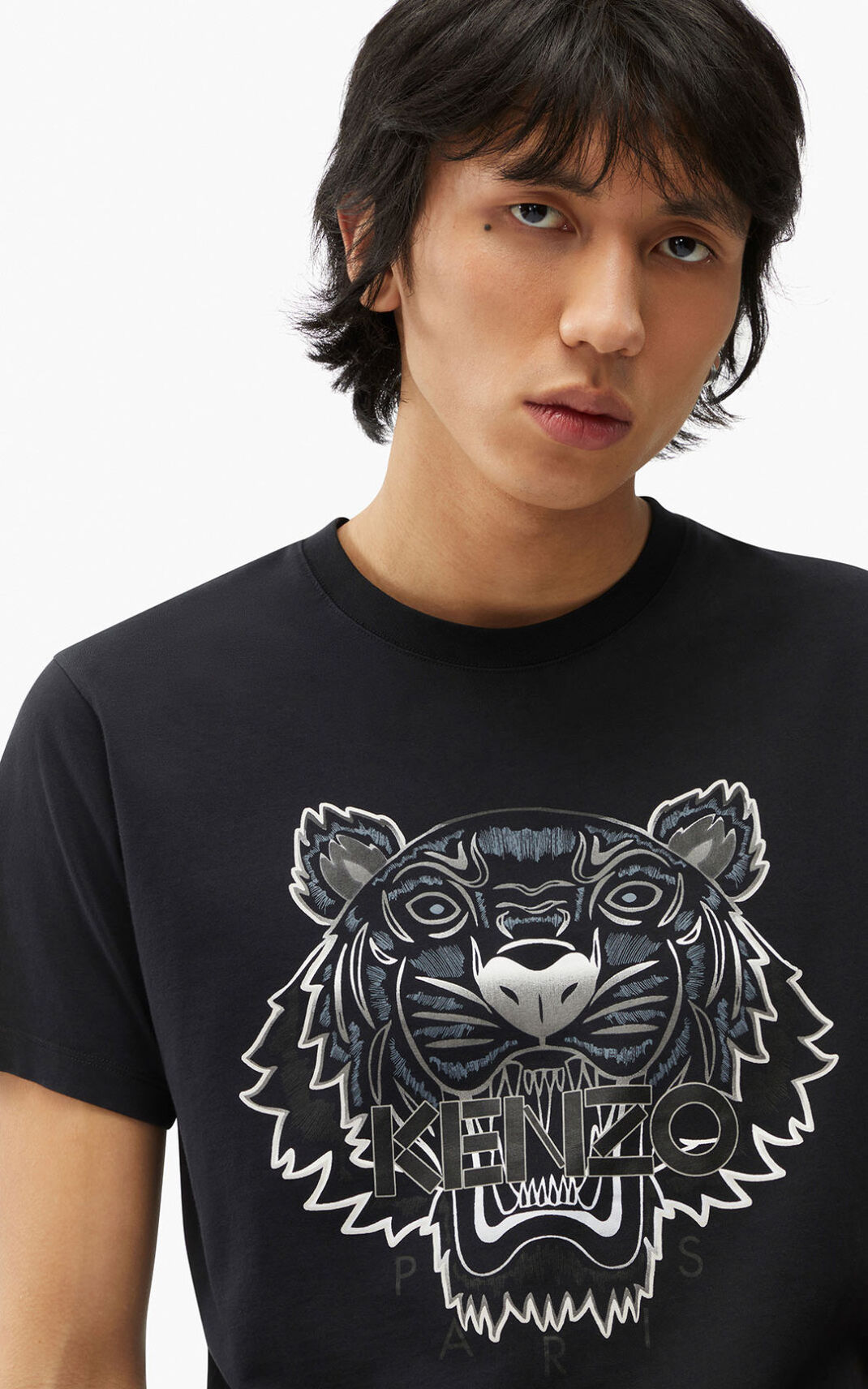 T Shirt Kenzo Homme Gradient Tiger Noir NFMCZ-0631